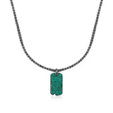 Large Emerald Dog Tag Necklace