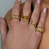 Large Natural Color Pave Band