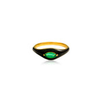 Marquise Emerald Enamel Ring