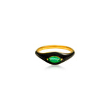 Marquise Emerald Enamel Ring