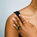 Marquise Emerald Enamel Ring