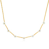 Mother of Pearl Fancy Color Diamond Daisy Necklace