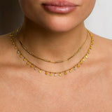 Natural Color Bar & Chain Necklace