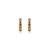 Natural Color Beaded Diamond Hoops