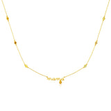 Natural Color Bezel-Set Mama Necklace