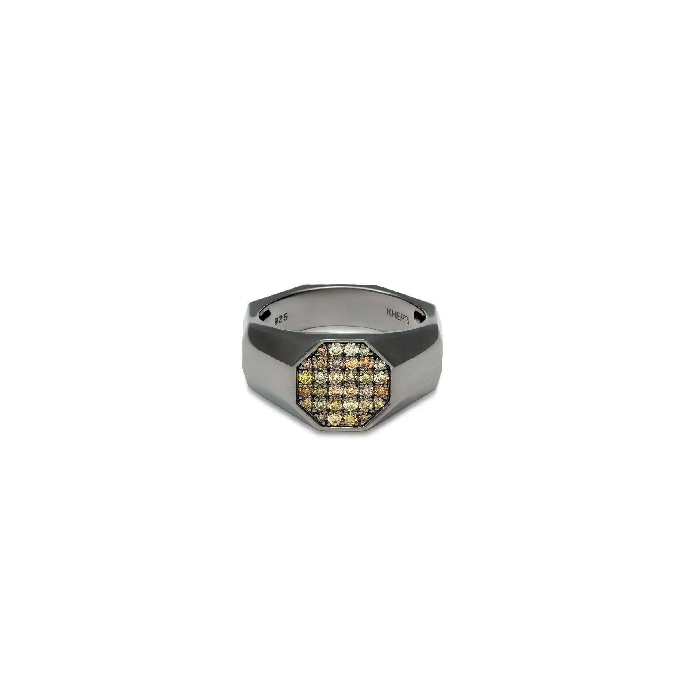 Natural Color Diamond Pinky Pave Ring