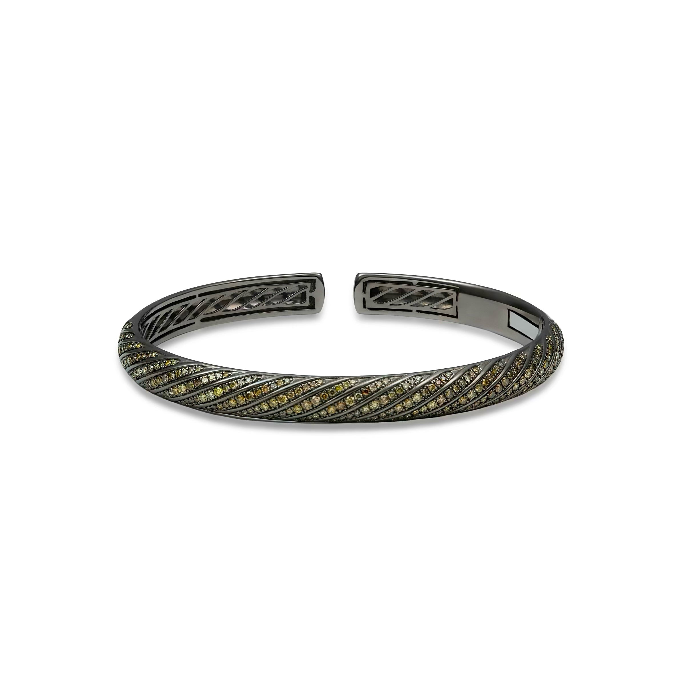 Natural Color Diamond Snake Bangle