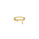 Natural Color Drilled Diamond Mama Ring