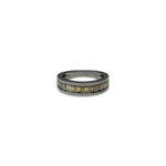 Natural Color Emerald Cut Diamond Channel Band
