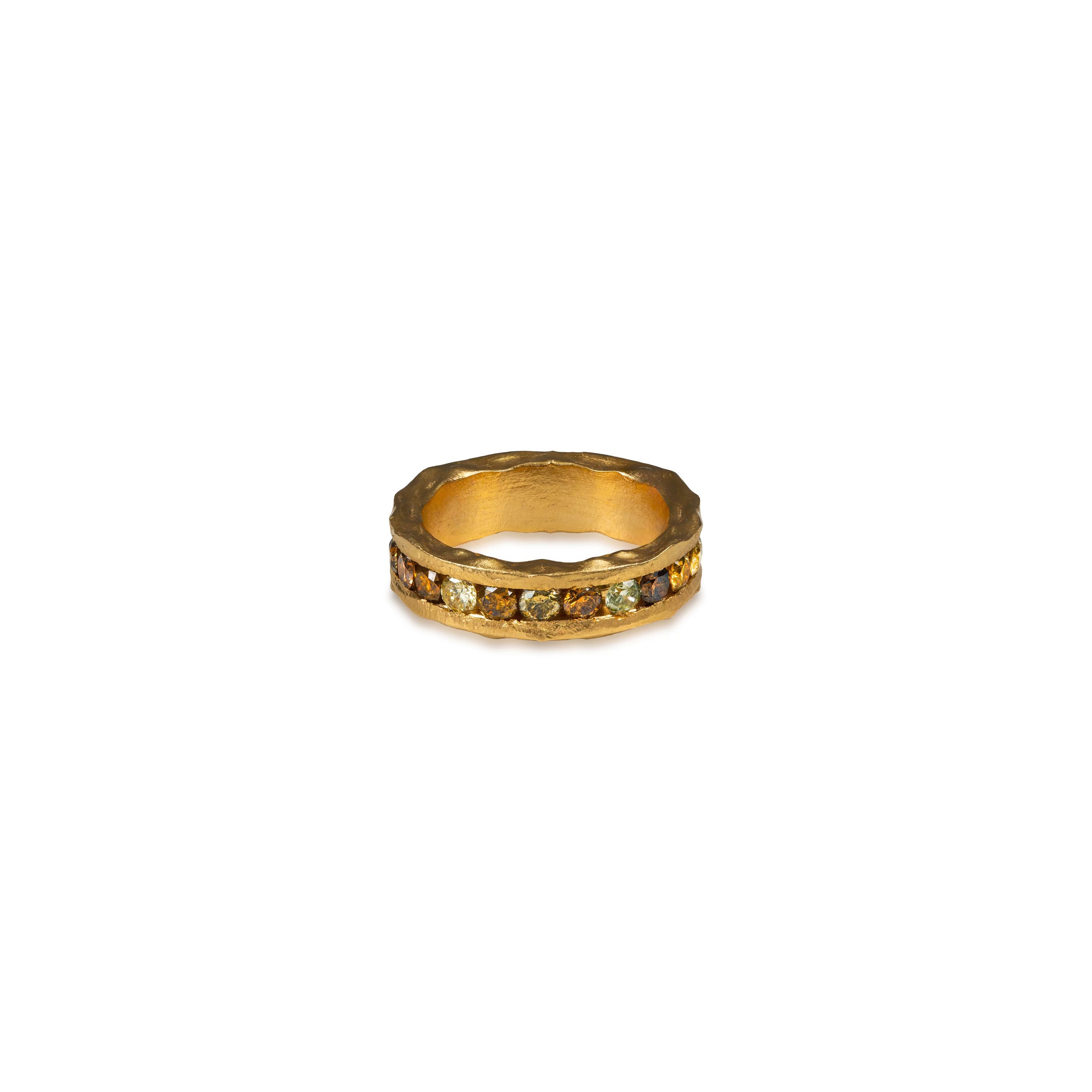 Fancy Color Diamond Raw Eternity Ring