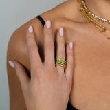 Natural Color Hammered Eternity Ring