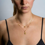 Natural Color Hamsa Pendant Necklace