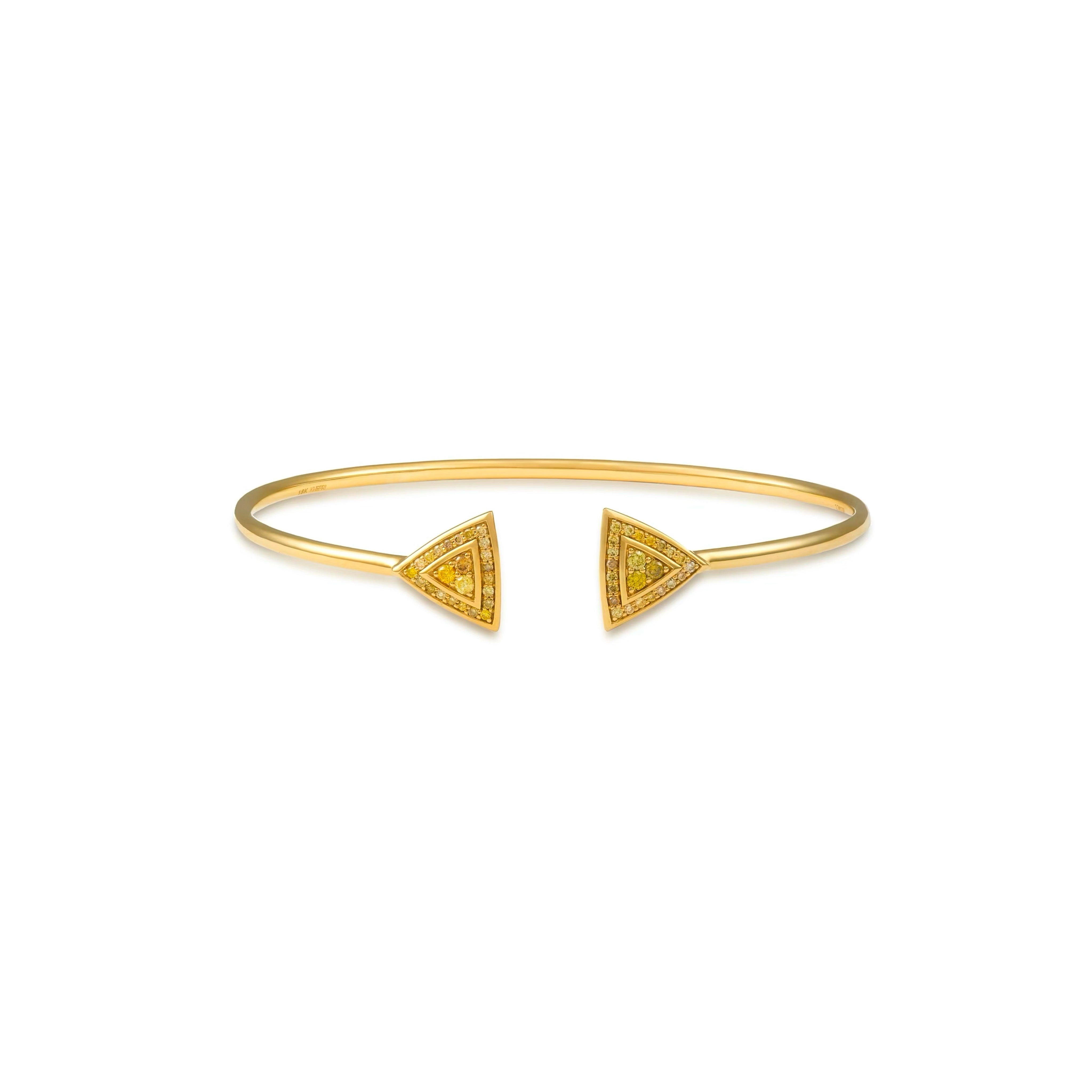 Natural Color Pave Pyramid Bangle