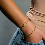 Natural Color Pave Pyramid Bangle