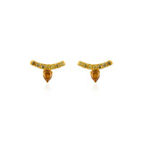 Natural Color Pear Arc Studs
