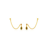 Natural Color Pear Drop Chain Studs
