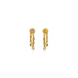 Natural Color Petite Pave Drop Chain Studs