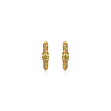 Natural Color Round Pave Huggies
