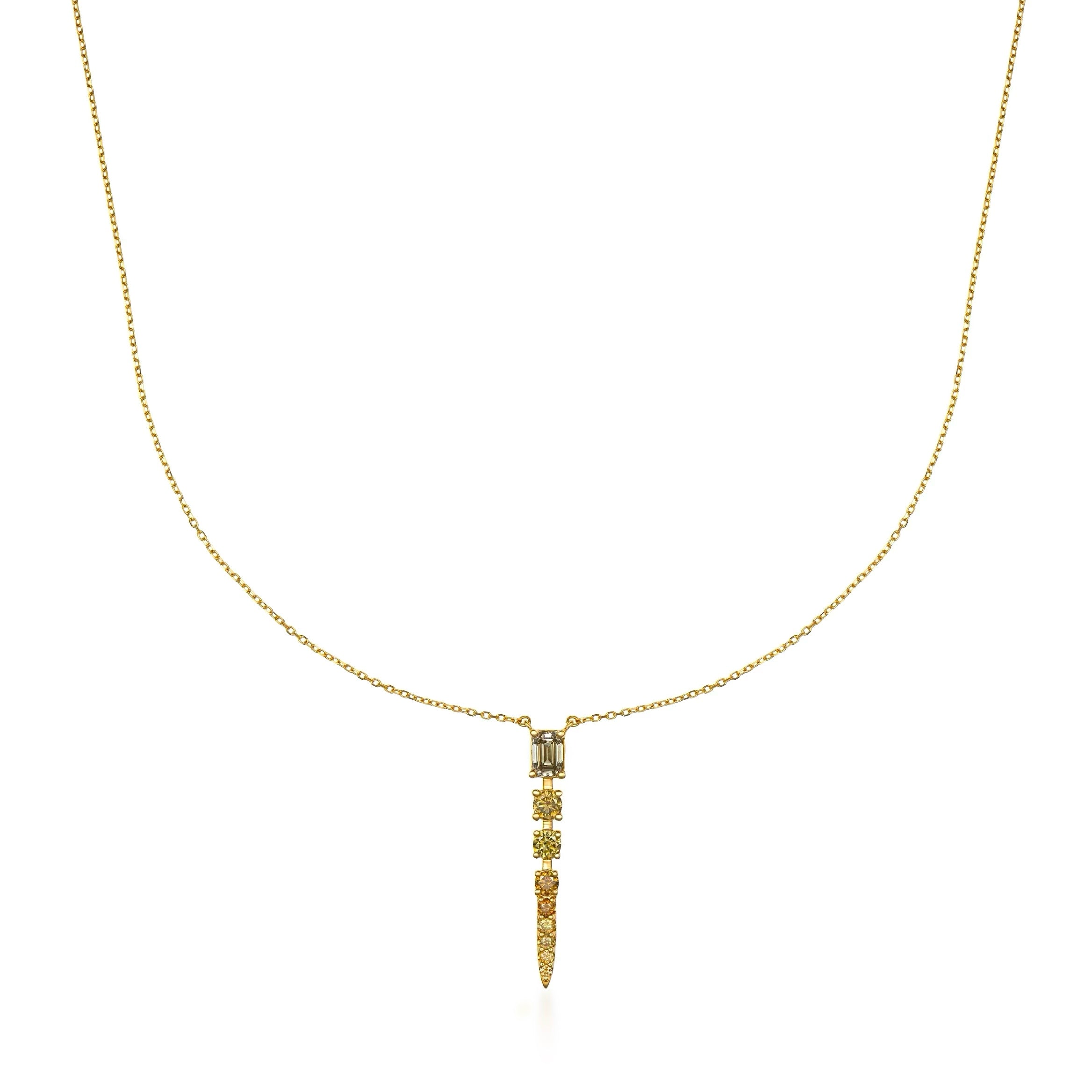 Natural Color Spike Pendant Necklace