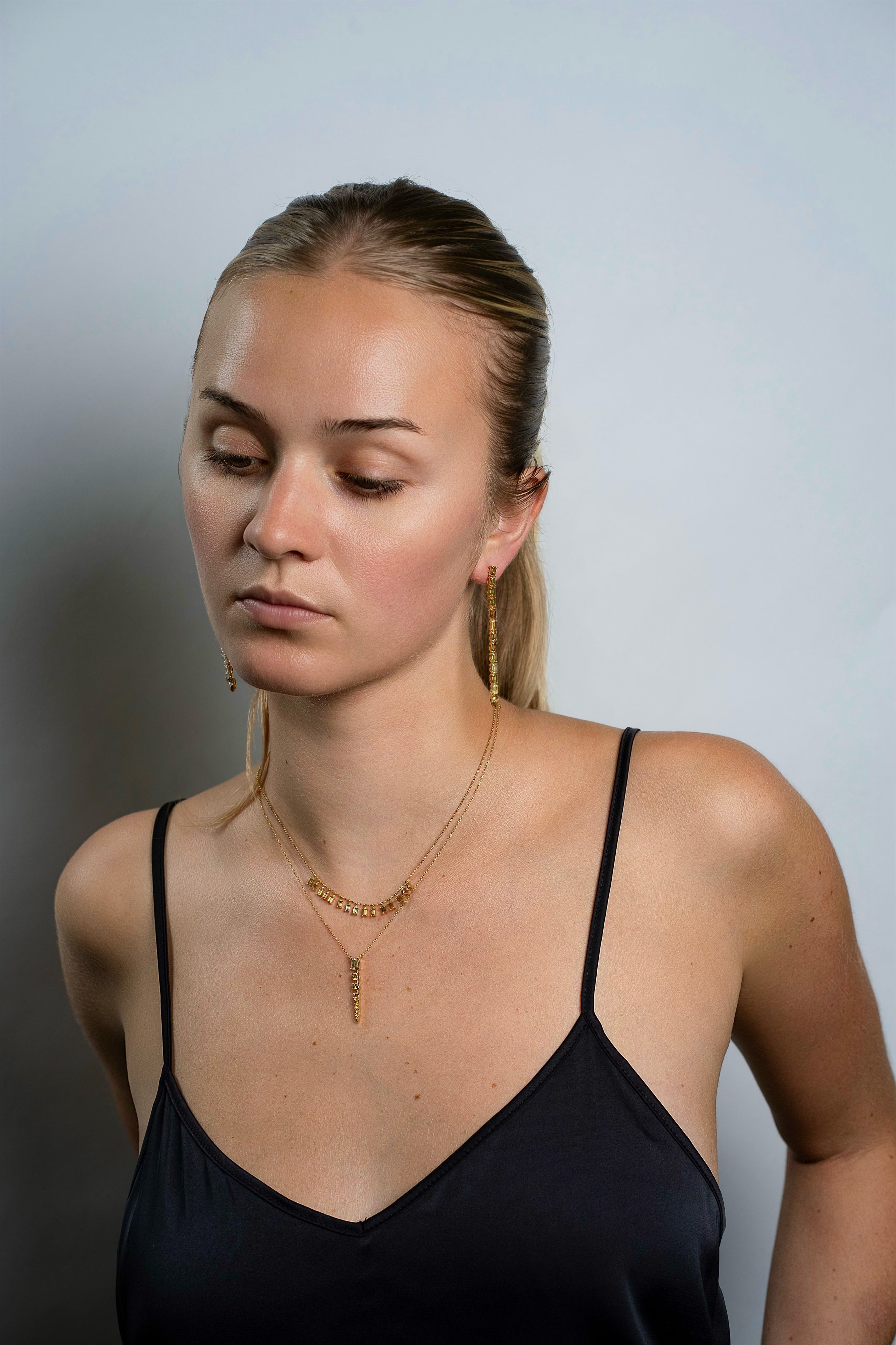 Natural Color Spike Pendant Necklace