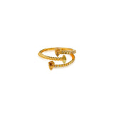 Natural Color Spiral Pave Ring