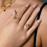Natural Color Spiral Pave Ring