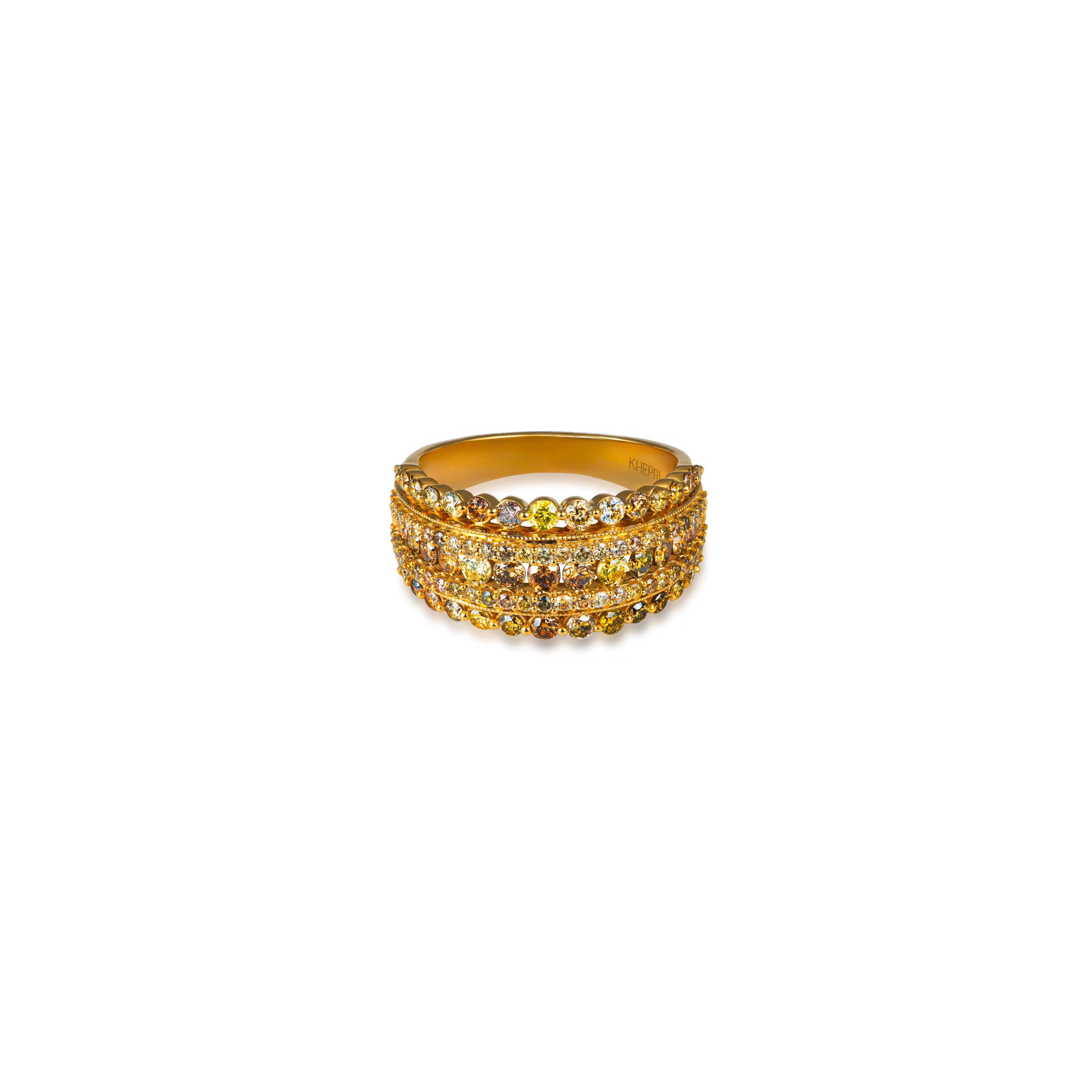 Fancy Diamond Stardust 5 Row Band Ring