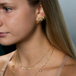 Natural Color Sweeping Cage Earrings