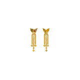 Natural Color Twin Drop Chain Stud
