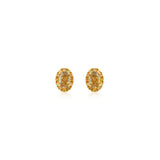 Natural Color Yin & Yang Halo Oval Studs 1.36ct