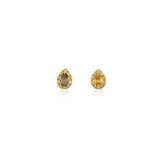 Natural Color Yin & Yang Halo Pear Studs