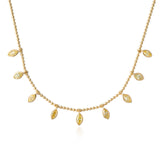 Nine Yellow Diamond Marquise Drop Necklace