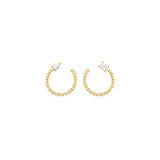 Pear And Emerald Cut Pave Eclipse Earrings
