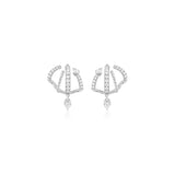 Petite Diamond Pave Cage With Single Pear Drop Earrings