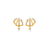 Petite Diamond Pave Cage With Single Pear Drop Earrings