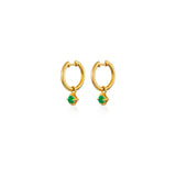 Petite Emerald Heart Cut Diamond Huggies