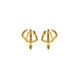 Petite Fancy Color Diamond Pave Cage With Single Pear Drop Earrings