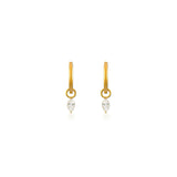 Petite Marquise Cut Diamond Huggies
