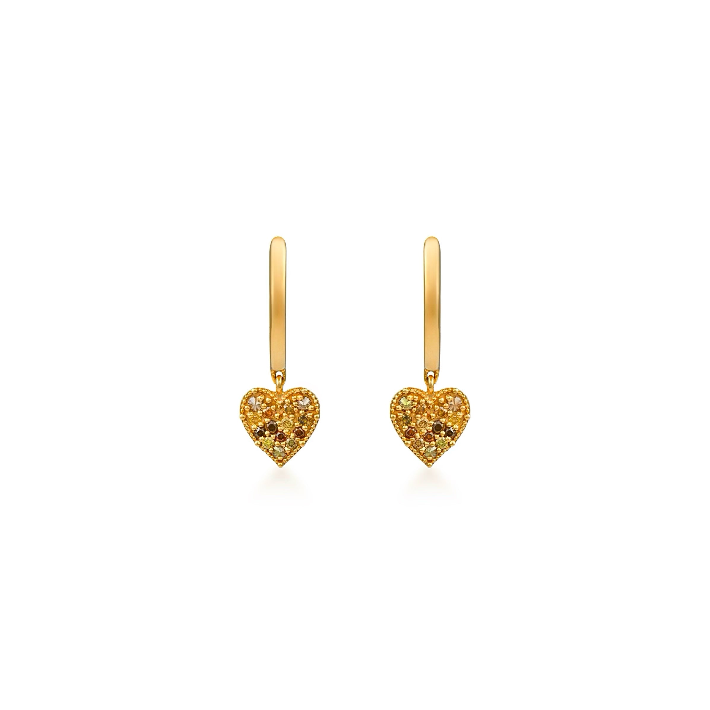 Petite Natural Color Heart Huggie