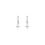 Petite Princess Cut Diamond Huggies