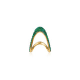 Rhodium-Plated Emerald Pave Vanki Ring
