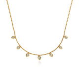 Seven Pear-Shaped Diamond Bezel Shield Drop Necklace