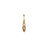 Single Huggie With Bezeled Pear Diamond Drop