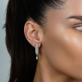 Stardust Diamond Pave Marquis Drop Hoops