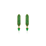 Stardust Emerald Pave Pear Drop Hoops