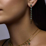 Dancing Emerald Tear Drop Necklace